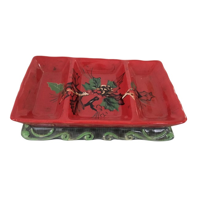 2000s Tracy Porter Winter Collection 3-Section Tray For Sale