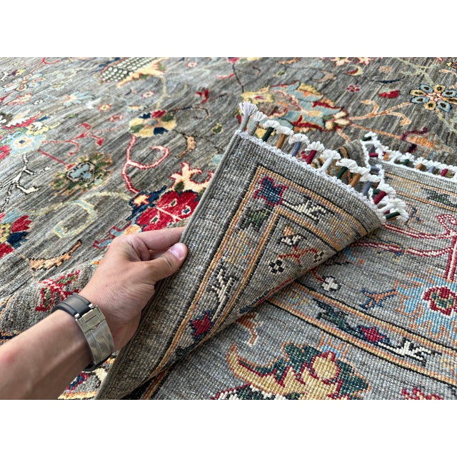 Hand-Knotted Afghan Sultanabad Chobi Wool Area Rug - 8'2" X 11'2" For Sale - Image 13 of 14