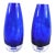 Set of Two Blue Art Glass Vases For Sale