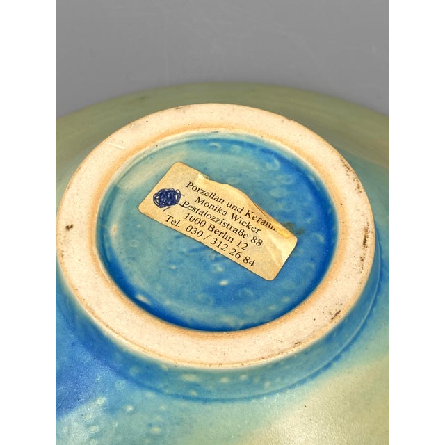 Blue Blue Studio Ceramic Bowl by Monika Wicker, 1970s For Sale - Image 8 of 11