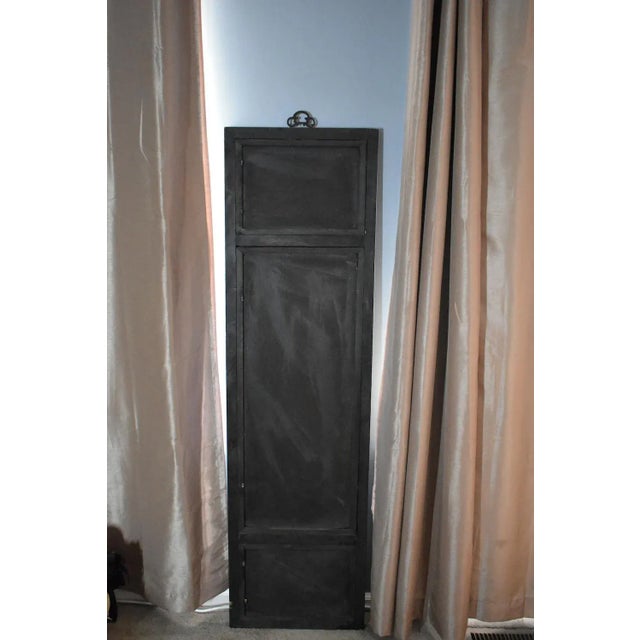 Reverse Painted Wall Plaque on Glass Antique Asian Three Section Vertical For Sale - Image 12 of 12