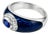 Late 20th Century 18K White Gold Hidalgo Enamel Diamond Sapphire Ring Band Authentic For Sale