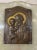 Religious Large Antique Tschudin Religious Catholic Onyx Stone Bronze Wall Font Plaque For Sale - Image 3 of 12