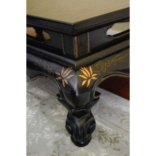 Wood Late 20th Century Vintage Kang Style Rectangular Chinoiserie Coffee Table For Sale - Image 7 of 12
