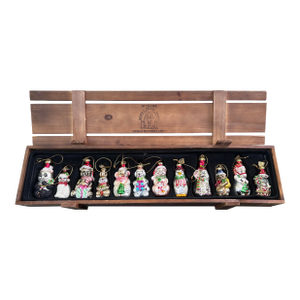 2004 Thomas Pacconi Classics 30th Anniversary Set of 12 Hand-Blown Glass Christmas Ornaments