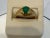 1 Ct Oval Emerald Cabochon 18 Kt Yellow Gold Ring Vintage Men Size 8 For Sale - Image 16 of 18
