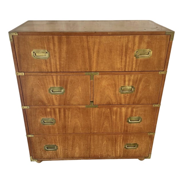 Walnut Campaign Chest of Drawers For Sale