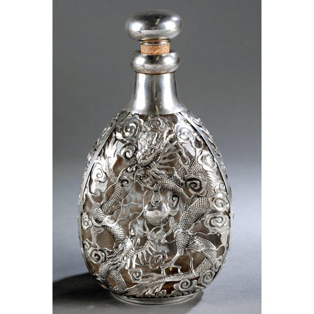 Set of Chinese Export Silver Overlay Bottle with Five Cordials Tianjin Wuhua For Sale - Image 11 of 15