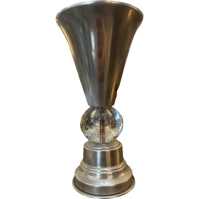 Stunning pair of aluminum and lucite lamps to add a mid century modern flare to any room!
