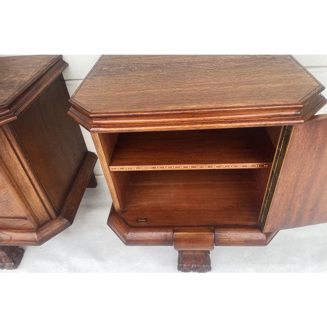 Lion Paw Bedside Tables, 1950s, Set of 2 For Sale - Image 10 of 18