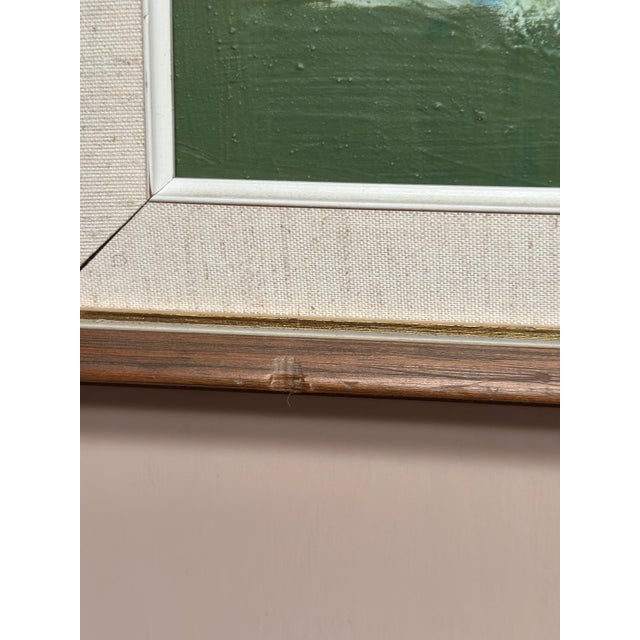 Ragnar Godin, Composition in Green, 1975, Oil on Panel, Framed For Sale - Image 9 of 16