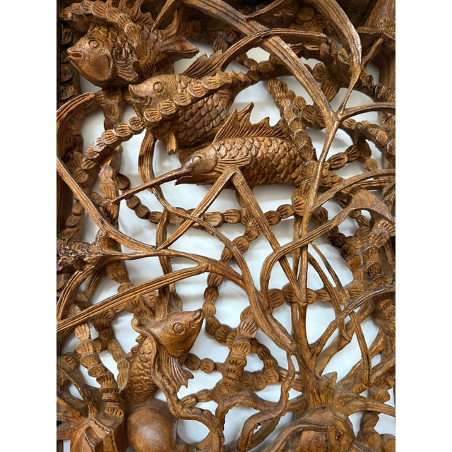 Sea Creatures 3 Dimensional Wood Carving For Sale - Image 4 of 17
