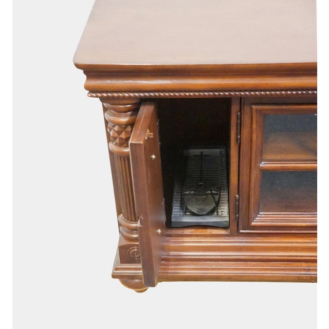 High End Solid Cherry Traditional Contemporary Style 64" Media Console For Sale - Image 10 of 14