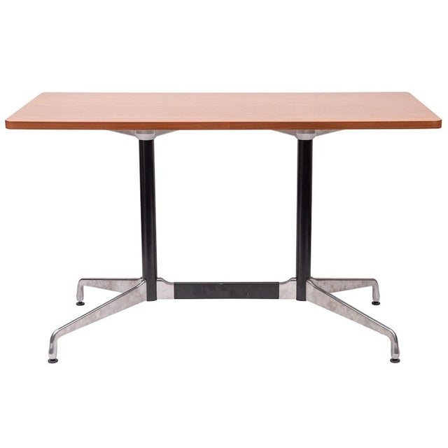 Walnut & Steel Counter Height Table with Rectangular Top on Twin Supports by Charles & Ray Eames for Herman Miller, 1970s For Sale - Image 6 of 10
