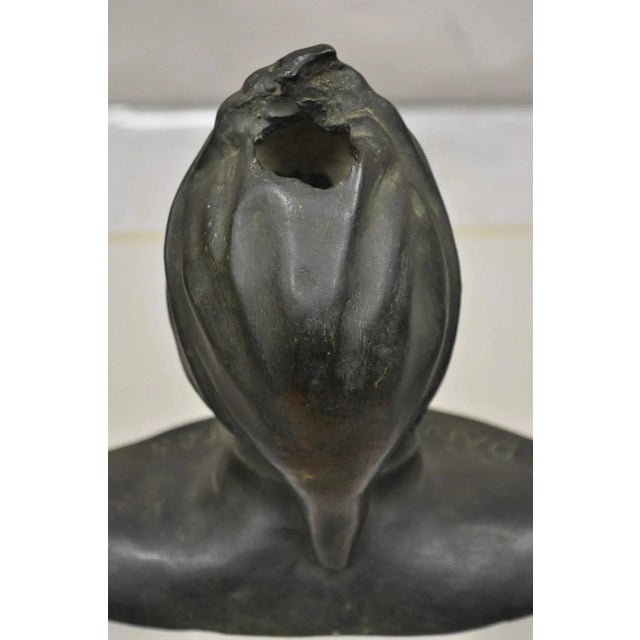 Antique Cast Bronze 9" Dante Dantes Alighieri Bust Sculpture Statue For Sale - Image 9 of 11