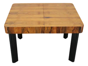 Art Deco Extendable Dining Table in Walnut, Former Czechoslovakia, 1930s
