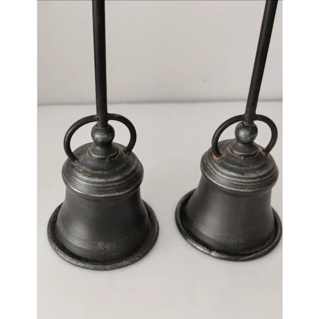 Vintage Wrought Iron Tall Sculptural Flower Shaped Candle Holder ~ Pair For Sale In Atlanta - Image 6 of 10