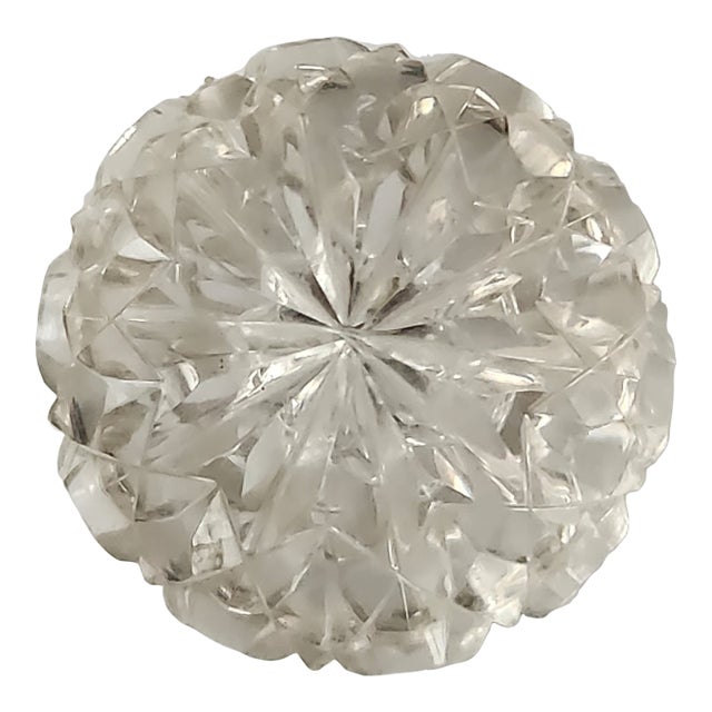 Mid-20th Century Cut Crystal Starburst Paperweight For Sale