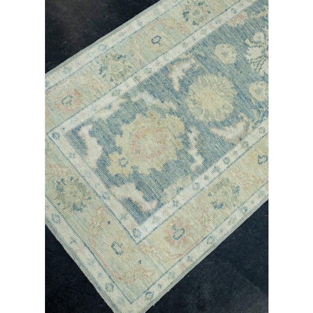 Turkish Turkish Oushak Runner Rug 2'10" x 14'3" #17809 For Sale - Image 3 of 8