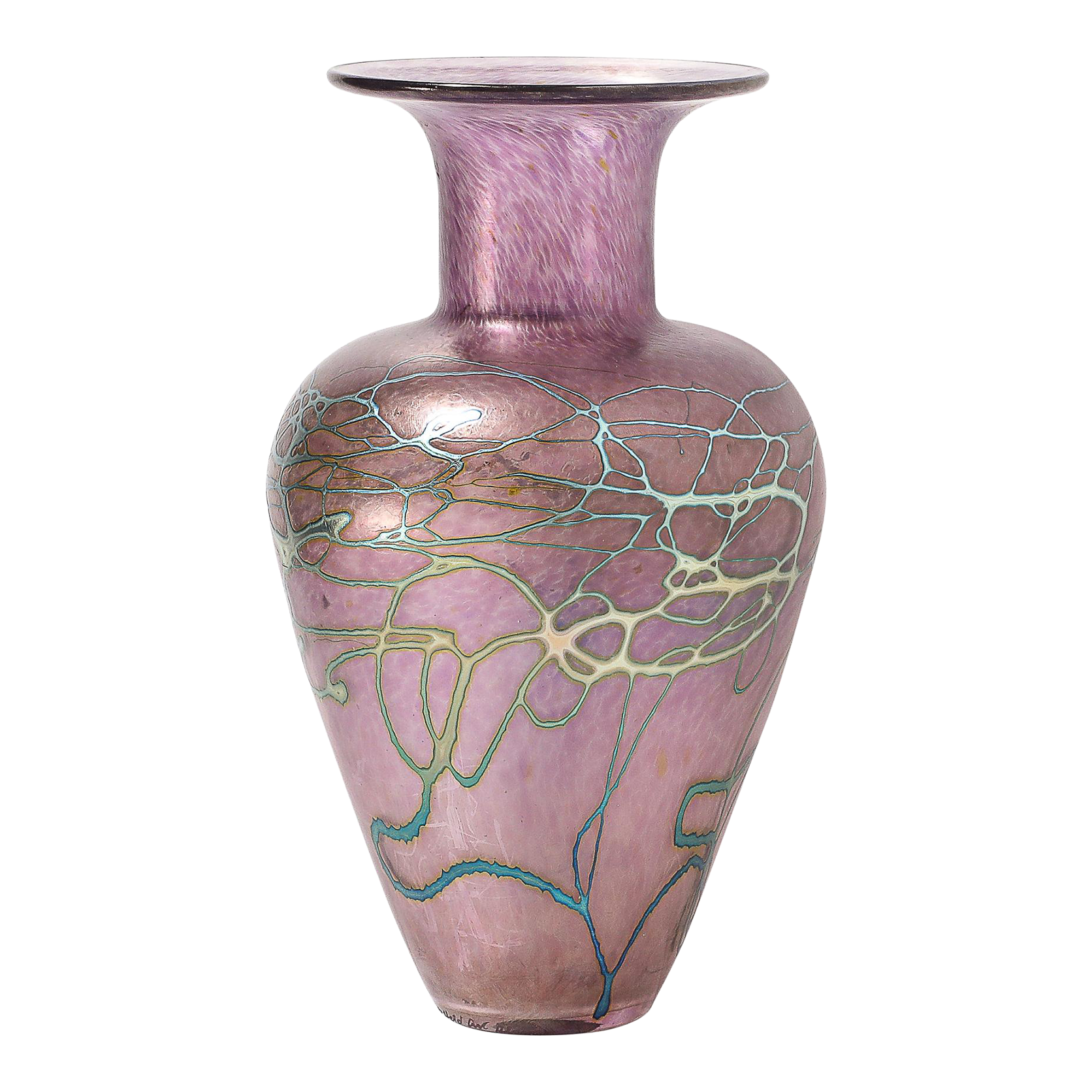 Mid-Century Modernist Hand-Blown Art Glass Vase Signed Robert Held