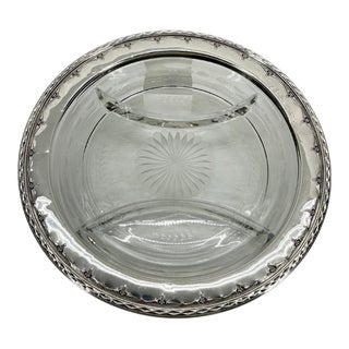 Early 20th Century Neoclassical Sterling Silver & Cut Glass Crudite Tray by Wallace For Sale