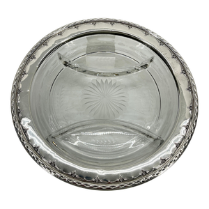 Early 20th Century Neoclassical Sterling Silver & Cut Glass Crudite Tray by Wallace