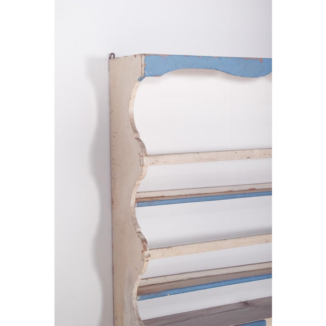 White and Sky-Blue Painted Portuguese Plate Rack, 1950 For Sale - Image 4 of 9