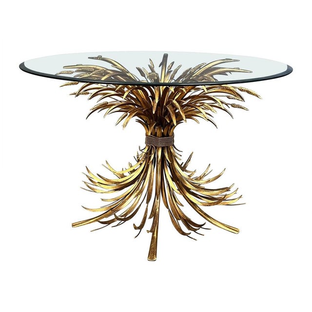 Gilt Metal Dining Table in the style of Coco Chanel, 1960s For Sale - Image 11 of 11