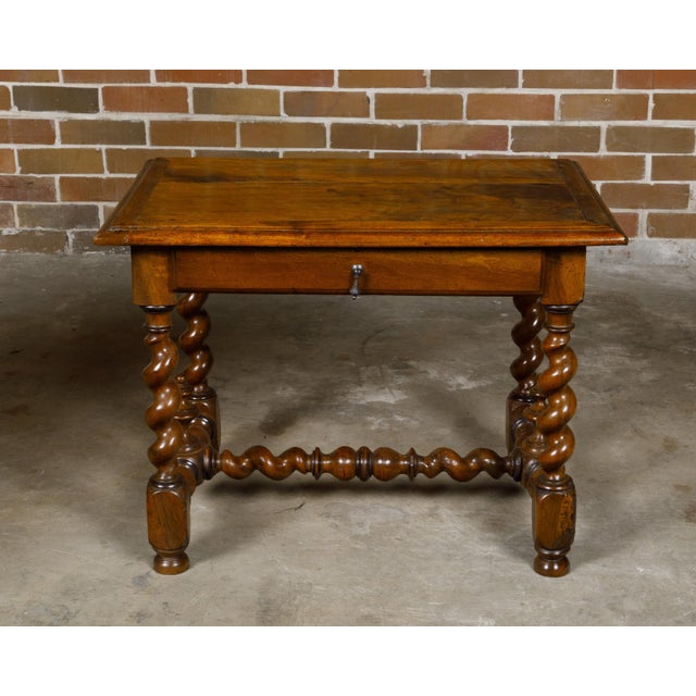 Early 19th Century English Georgian Period Early 19th century Walnut Barley Twist Side Table For Sale - Image 5 of 12