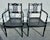 Chinoiserie Pair of Vintage Regency-Style Ebonized and Parcel Gilt Armchairs, Circa 1980s For Sale - Image 3 of 12