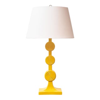 Mid-Century Yellow Ceramic Lamp For Sale