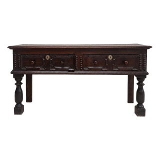 Late 17th Century Geometrically Moulded Oak Console Table For Sale