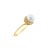 Contemporary 6MM Freshwater Pearl Diamond Halo Ring 14k Yellow Gold, Size 4 For Sale - Image 3 of 4