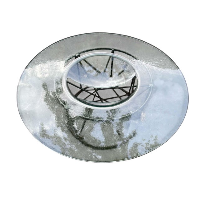 Metal 1980s Sculptural Gilt Brass Coffee Table With Concave Glass Top For Sale - Image 7 of 9