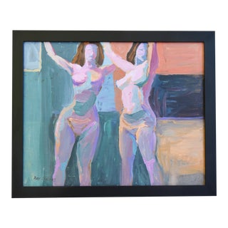 Modern Ray Cuevas, Plein Air Oil Painting Female Nudes For Sale