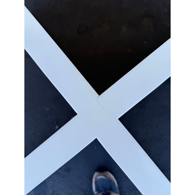 Paul Mayan Style X Base Glass Coffee Table For Sale - Image 9 of 12