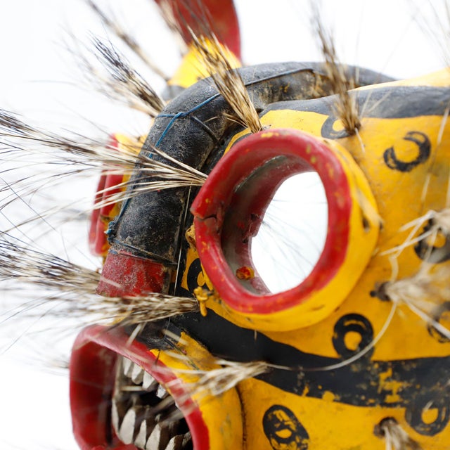 Brown Vintage Ceremonial Jaguar (Tigre) Mask, Zitlala, Guerrero, Mexico For Sale - Image 8 of 18