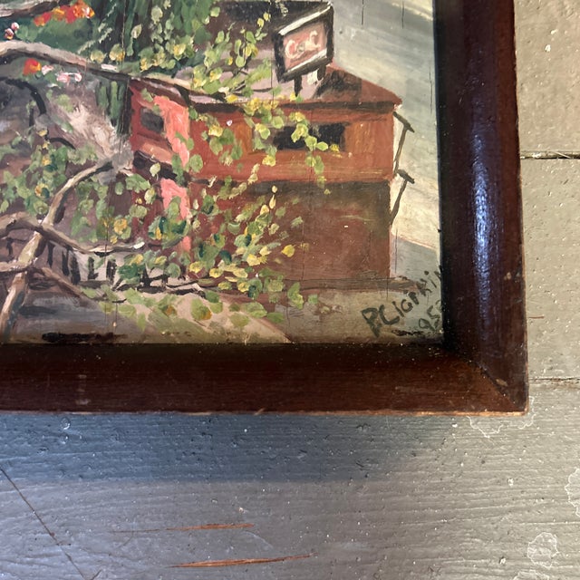 Impressionist 1950’s Original Impressionist Tall Tree & Cityscape Painting For Sale - Image 3 of 6