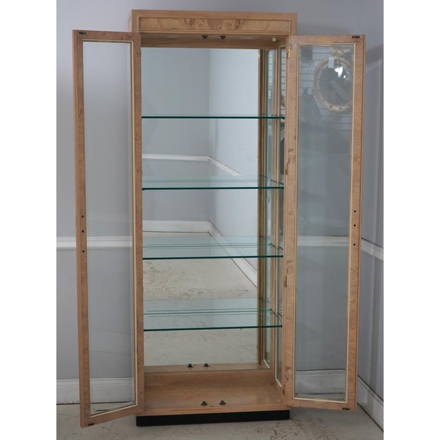 Campaign Burl Ash Campaign Curio Cabinet by Drexel Heritage For Sale - Image 3 of 16