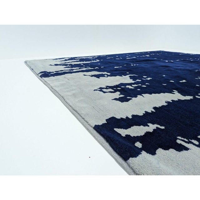 Vintage Blue Rug in Wool For Sale - Image 17 of 17