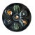 Extremely Rare Set of 8 Henriot Quimper Black Faïence Oyster Plates, Hand-Painted Shell Motif, France c.1950s For Sale - Image 11 of 13