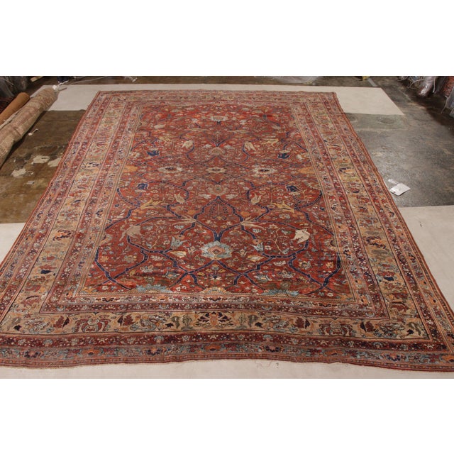 Enjoying the artistic vision of one of the finest German workshops circa 1920-1930, this 8x11 ode to antique Persian Heriz...