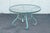 High Quality American Made Painted Aluminum Frame Outdoor Patio Dining Table with Round Glass Top By Woodard (Not Labeled)