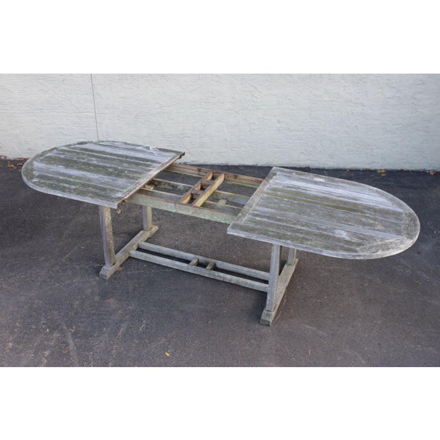 Rustic Gloster Teak Outdoor Dining Table With Six Chairs For Sale - Image 3 of 18