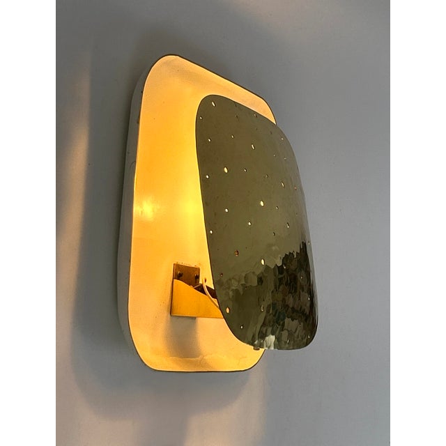 Gold Mid-Century Modern Perforated Brass Sconce, Germany, 1960s For Sale - Image 8 of 18