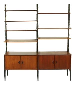 Teak Modular Wall System by Louis Van Teeffelen for Wébé, 1955