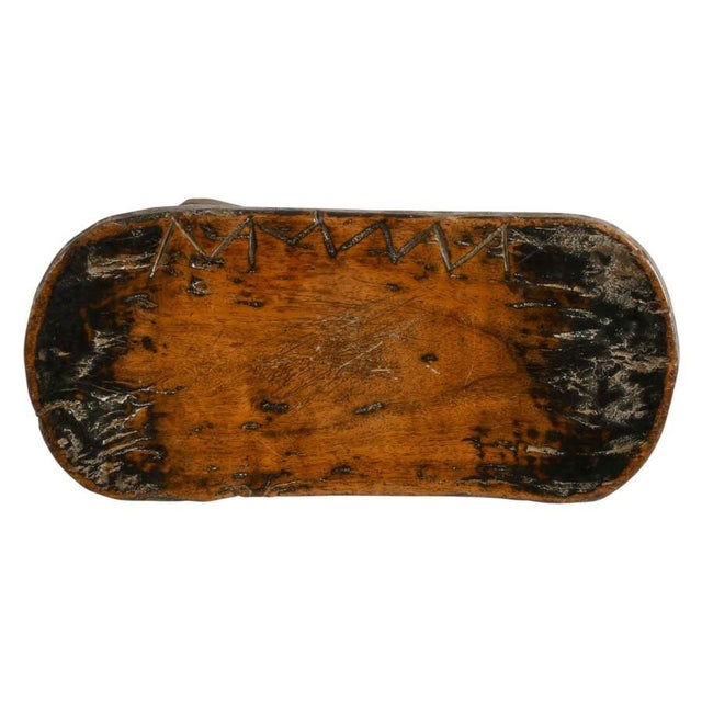 Wood Antique Senufo-Style Hand-Carved Wood Stool With Rich Patina, West African Tribal Form For Sale - Image 7 of 8