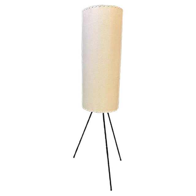 German Tripod Floor Lamp with Parchment Shade, 1950 For Sale