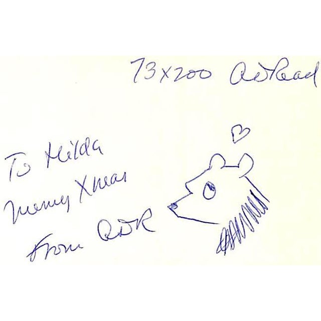 READ, A.D. Inscribed w/ bear head drawing to Hilda Merry Xmas from ADR! [31] pp. A.D. Read Privately Printed 1975 10 1/4"...