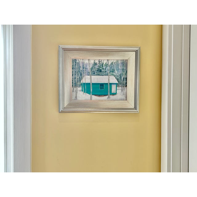 Contemporary Framed Winter Landscape Painting, Greenery, by Stephen Remick For Sale In Providence - Image 6 of 9